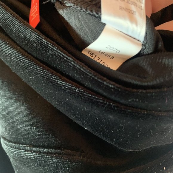 Spanx Leggings Women's‎ Large Black Velvet Stretch Elastic Waist Pull On 8206 - Picture 8 of 10